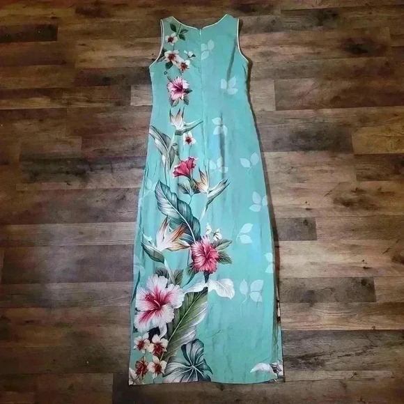 Hawaiian Birds of Paradise Hibiscus Maxi Dress Size Small - Picture 5 of 8